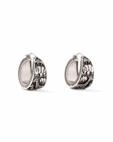 Raina Vintage Silver Hoop Earrings