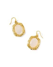 Tiger Striped Daphne Gold Drop Earrings