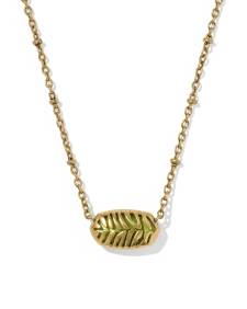 Tiger Striped Elisa Vintage Gold Short Pendant Necklace