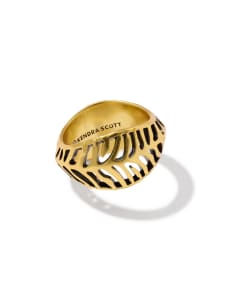 Tiger Striped Mikki Vintage Gold Band Ring