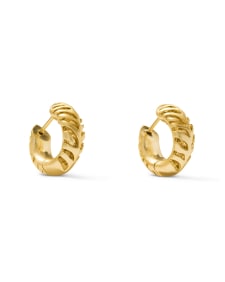 Tiger Striped Mikki Gold Huggie Earrings