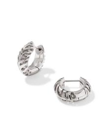 Tiger Striped Mikki Silver Huggie Earrings