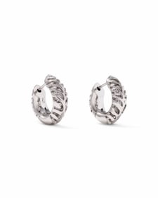 Tiger Striped Mikki Silver Huggie Earrings
