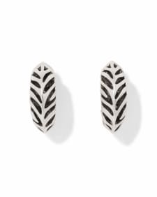 Tiger Striped Mikki Vintage Silver Huggie Earrings