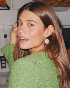 Tiger Striped Daphne Gold Drop Earrings