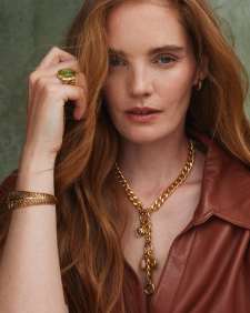 Tiger Striped Mikki Vintage Gold Cuff Bracelet