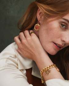 Raina Vintage Gold Charm Bracelet