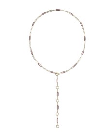 Courtney Gold Enamel Link and Chain Necklace