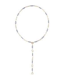 Courtney Gold Enamel Link and Chain Necklace
