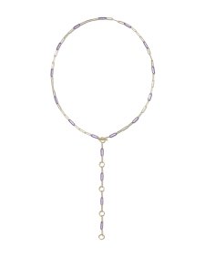 Courtney Gold Enamel Link and Chain Necklace