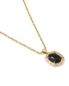 Tiger Striped Daphne Gold Small Long Pendant Necklace