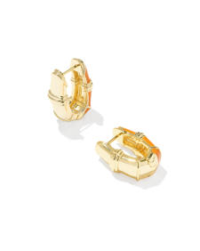 Courtney Gold Enamel Huggie Earrings