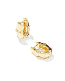 Courtney Gold Enamel Huggie Earrings