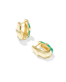 Courtney Gold Enamel Huggie Earrings