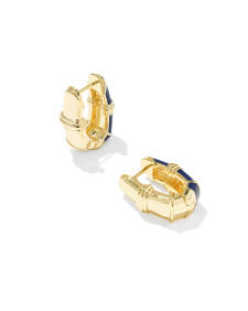 Courtney Gold Enamel Huggie Earrings