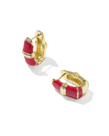 Courtney Gold Enamel Huggie Earrings