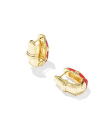 Courtney Gold Enamel Huggie Earrings