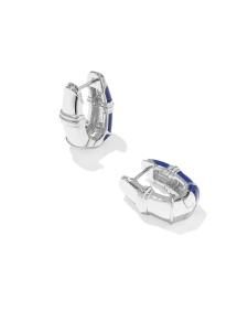 Courtney Silver Enamel Huggie Earrings
