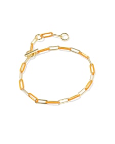 Courtney Gold Enamel Link and Chain Bracelet
