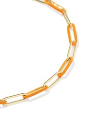 Courtney Gold Enamel Link and Chain Bracelet