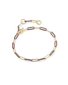 Courtney Gold Enamel Link and Chain Bracelet