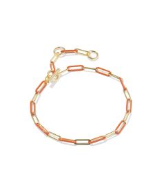 Courtney Gold Enamel Link and Chain Bracelet
