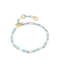 Courtney Gold Enamel Link and Chain Bracelet