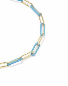 Courtney Gold Enamel Link and Chain Bracelet
