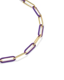 Courtney Gold Enamel Link and Chain Bracelet