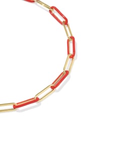 Courtney Gold Enamel Link and Chain Bracelet