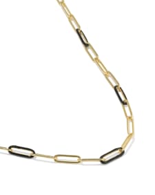 Courtney Gold Enamel Link and Chain Necklace