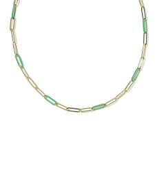 Courtney Gold Enamel Link and Chain Necklace