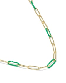 Courtney Gold Enamel Link and Chain Necklace