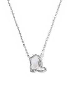 Drill Team Boot Silver Short Pendant Necklace