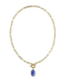 Elisa Gold Enamel Link and Chain Necklace
