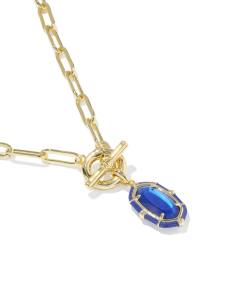 Elisa Gold Enamel Link and Chain Necklace