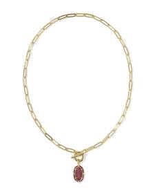 Elisa Gold Enamel Link and Chain Necklace