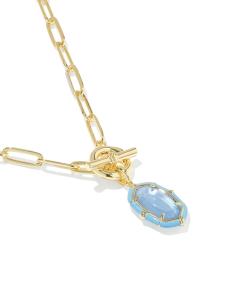 Elisa Gold Enamel Link and Chain Necklace