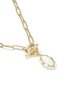 Elisa Gold Enamel Link and Chain Necklace