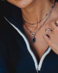 Elisa Enamel Link and Chain Necklace