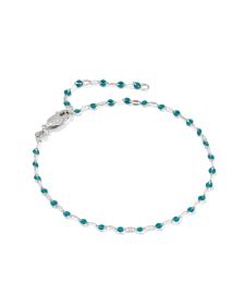 Enamel Mirror Sterling Silver Chain Bracelet