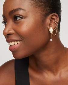 Abbie Gold Convertible Cuff Statement Earrings