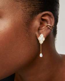 Abbie Gold Convertible Cuff Statement Earrings