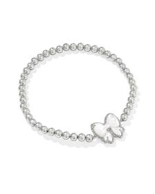 Haley Bow Silver Stretch Bracelet 