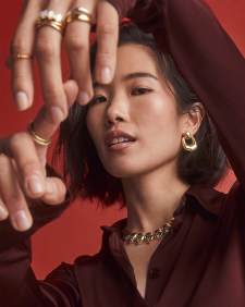 Kaitlin Gold Open Frame Earrings