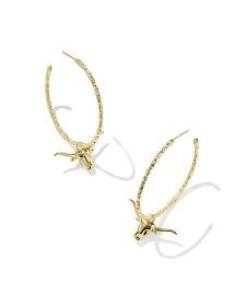 Longhorn Gold Convertible Hoop Earrings