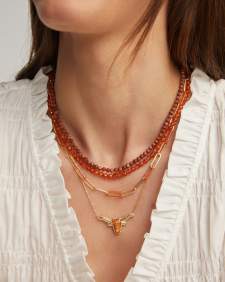 Longhorn Gold Short Pendant Necklace