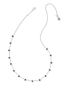 Sierra Silver Star Strand Necklace in Navy Enamel