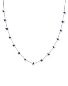 Sierra Silver Star Strand Necklace in Navy Enamel