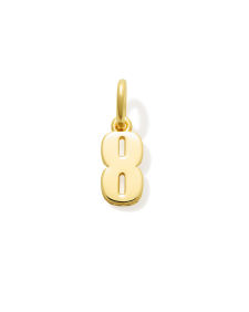 Metal Number 8 Charm in 18k Gold Vermeil